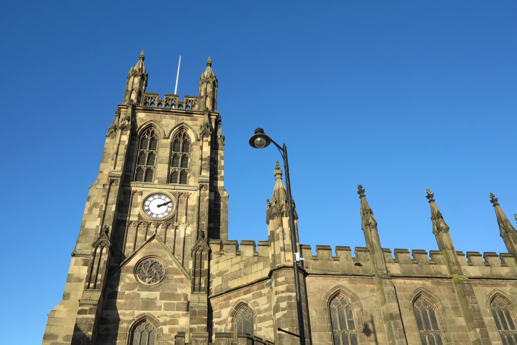 An image of a church in Stockport.