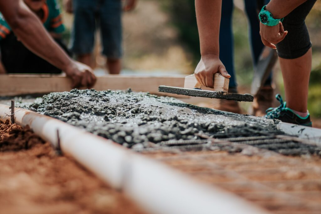 Image of concrete being laid